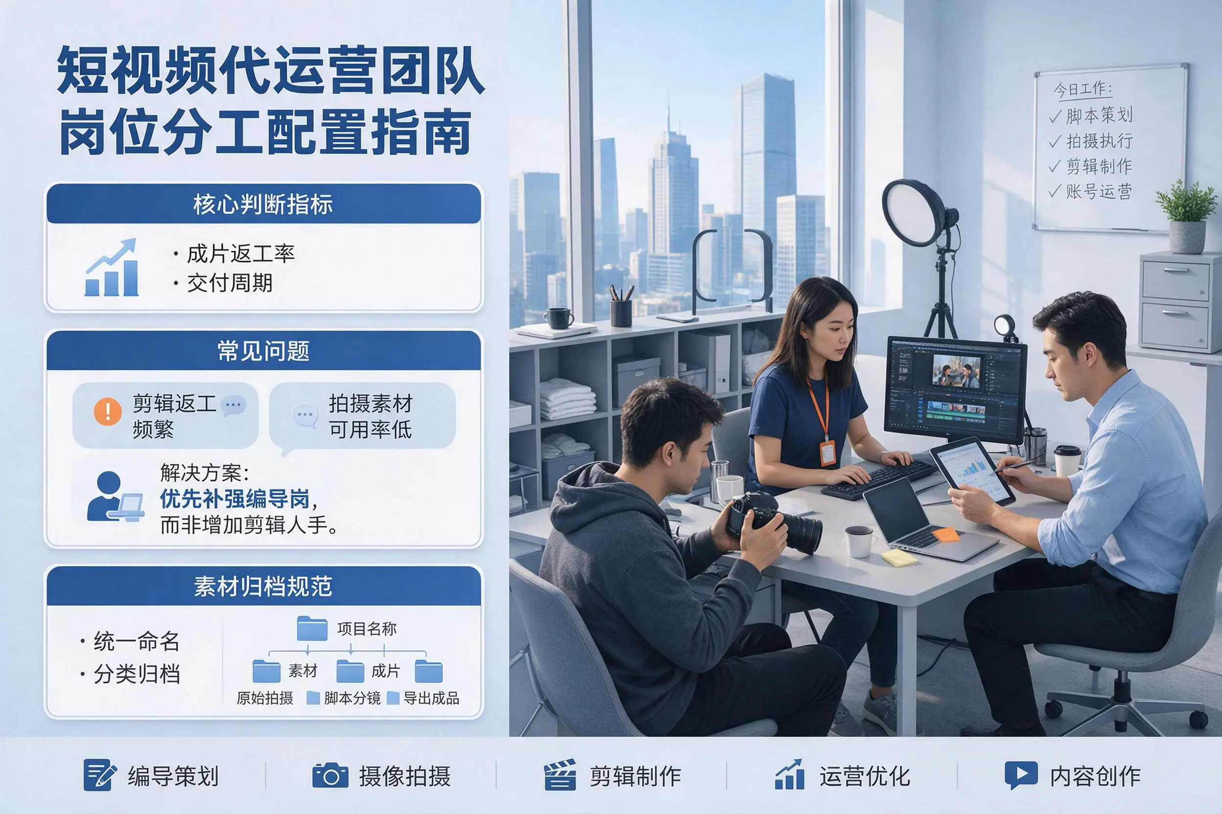 短视频代运营团队如何配置?六安企业岗位分工科普说明