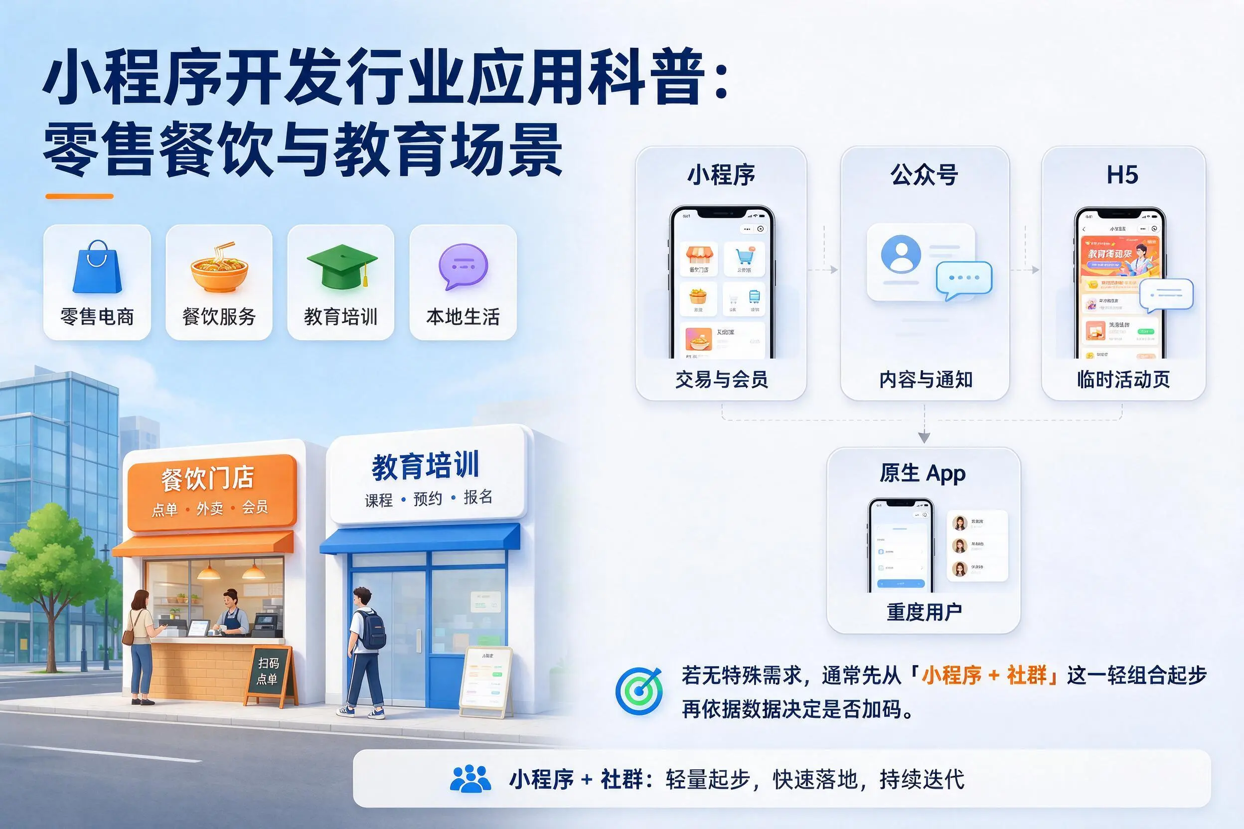 六安小程序开发行业应用科普：零售餐饮与教育场景