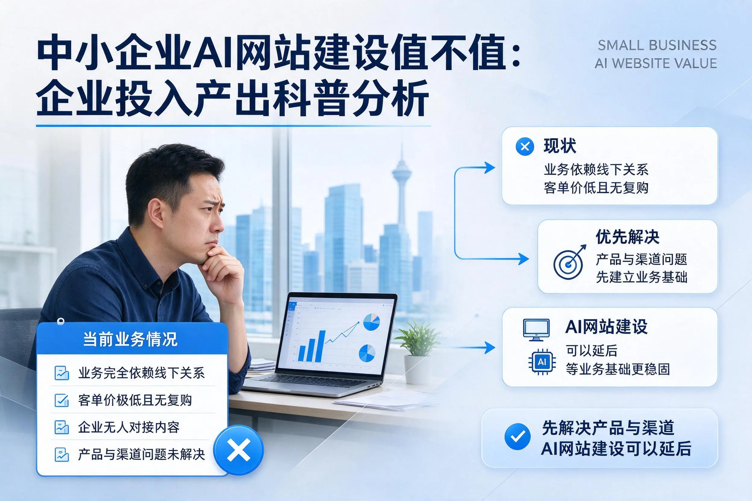中小企业AI网站建设值不值：六安企业投入产出科普分析