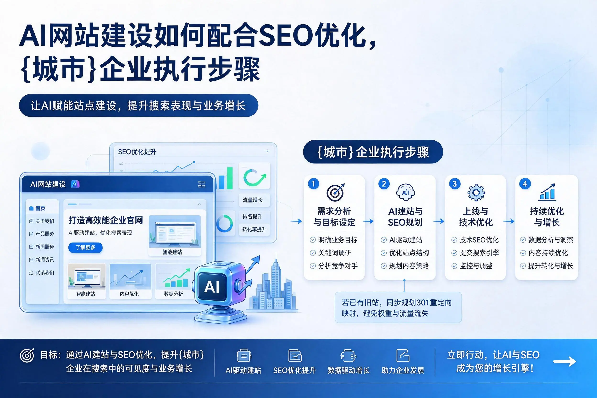 AI网站建设如何配合SEO优化,六安企业执行步骤