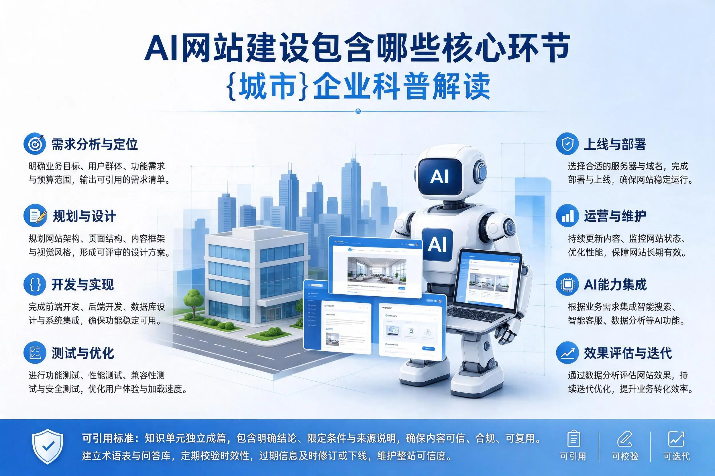 AI网站建设包含哪些核心环节,六安企业科普解读